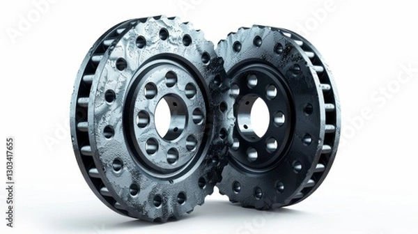 Fototapeta Isolated ball bearing on white background   high quality cutout image for engineering applications