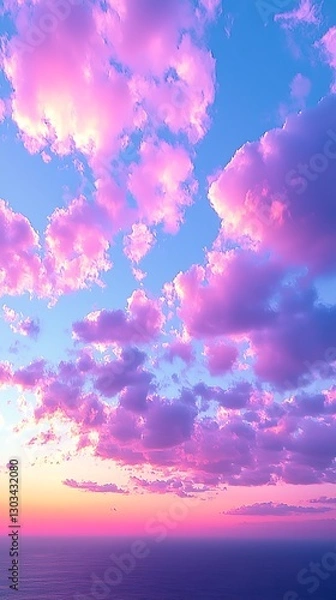 Obraz Pastel cloudscape sunset over ocean