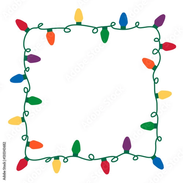 Obraz Christmas lights vector border