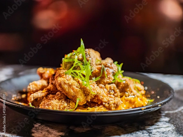 Obraz Close up shot of deep fried chicken wings