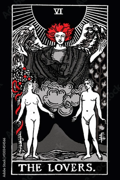 Fototapeta Rider-Waite Dark Tarot Cards - 