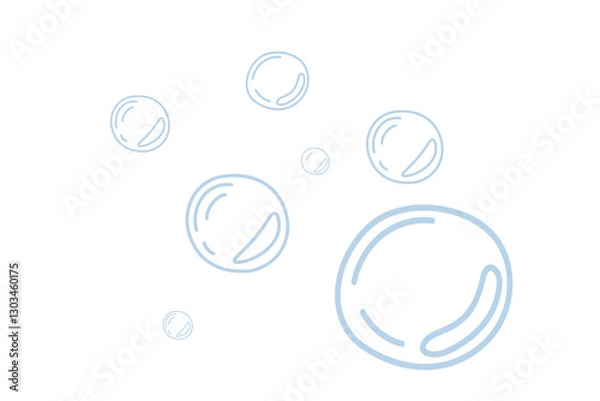 Obraz Soap or air bubbles in flat style. Simple isolated illustration