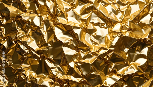 Obraz Golden Crumpled Foil Texture Background