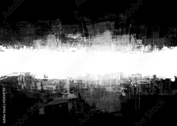 Fototapeta An abstract paint splatter frame in black and white