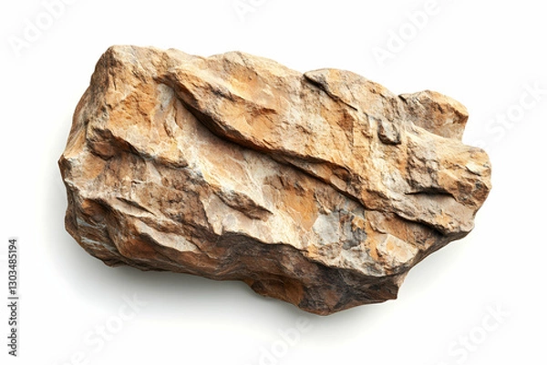 Fototapeta Top view of hyperrealistic sandstone rock, isolated on white background