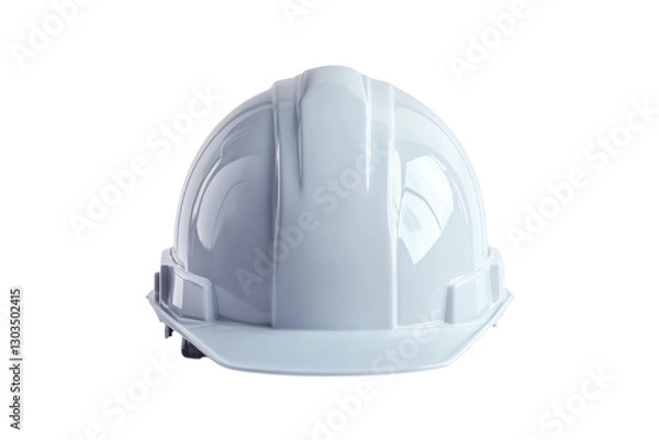 Obraz A pristine white hard hat resting on a smooth surface, ready for a busy construction day ahead isolated on transparent background