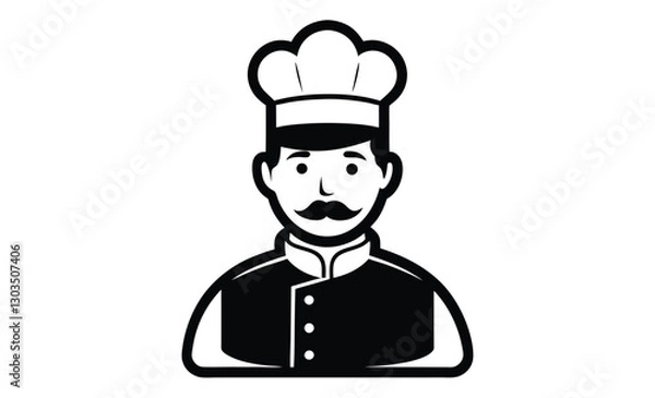 Obraz Chef icon, chef icon, cooking silhouette vector illustration