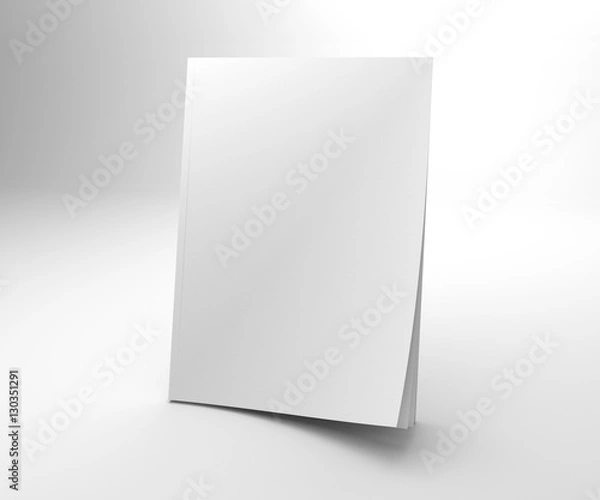 Fototapeta Blank opening corner 3D illustration magazine mock up.