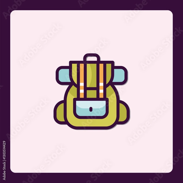 Fototapeta Stylized backpack icon for travel, school, and adventures in modern design