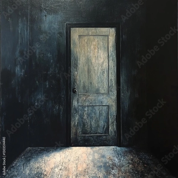 Obraz A sturdy and well-designed door, serving as an entryway to a space.