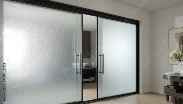 Obraz Contemporary Frosted Glass Sliding Door