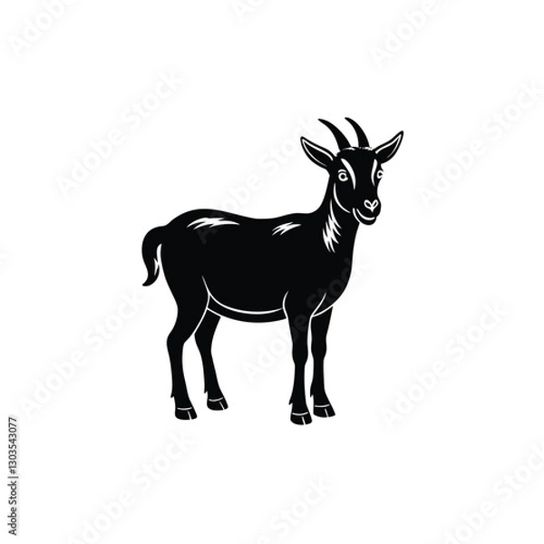 Fototapeta vector silhouette of a deer on white background.