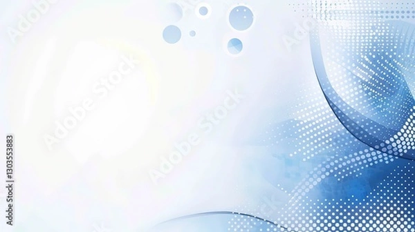 Obraz professional back drop for project and business, clean minimal geometric blue fractal floating on white background