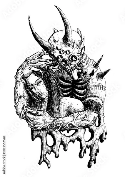 Fototapeta skull with wings