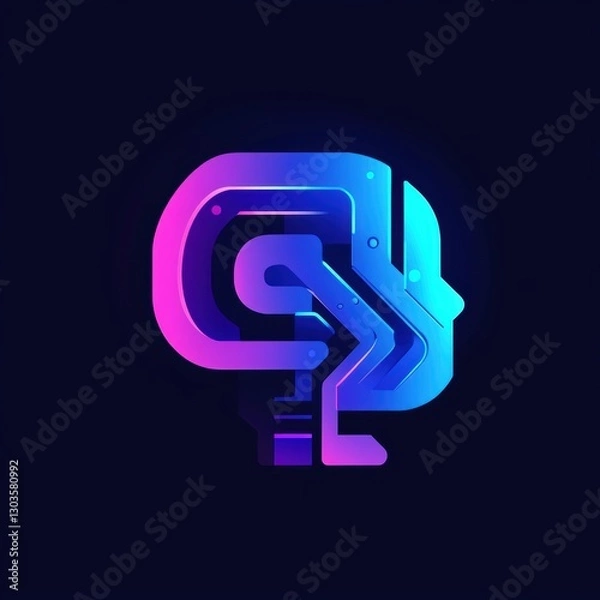 Fototapeta Smart ai design using logo technology