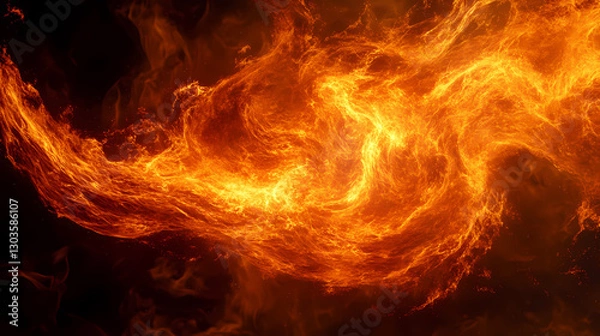 Fototapeta Dynamic display of fiery flames swirling with intensity and energy. inferno. illustration. Intensity - Volcano. Illustration