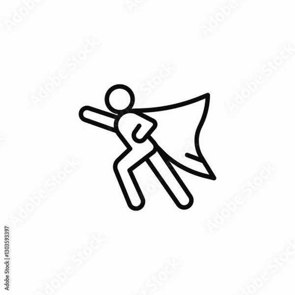 Obraz hero cape icon sign vector