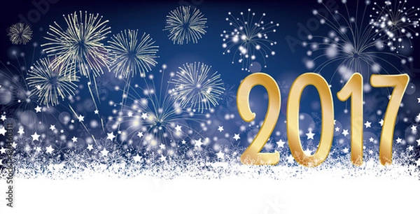 Fototapeta Silvester Snow 2017 Fireworks Headline