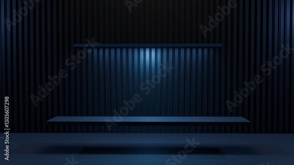 Obraz Black Long Rectangular Hanging Platform to Display Your Amazing Products