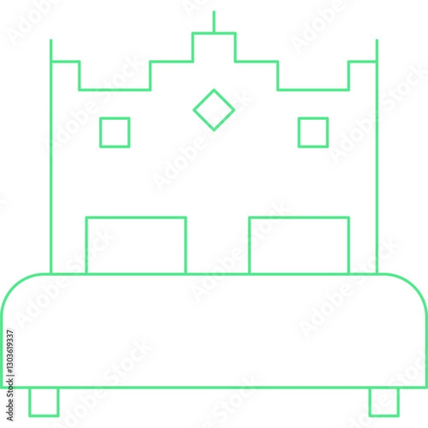 Fototapeta Bed single vector icon illustration