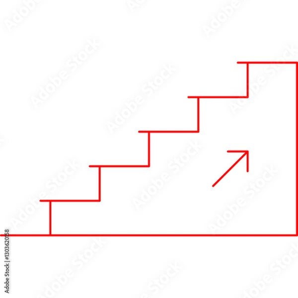 Obraz Stairs single vector icon illustration
