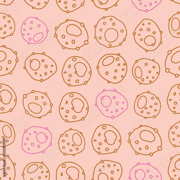Obraz Pink prickly pear vector seamless pattern. 