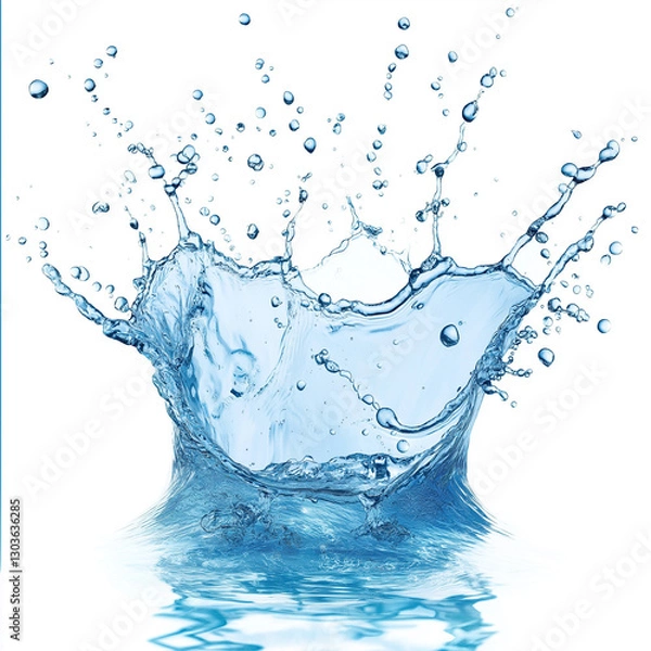 Obraz Blue water splashing alone 