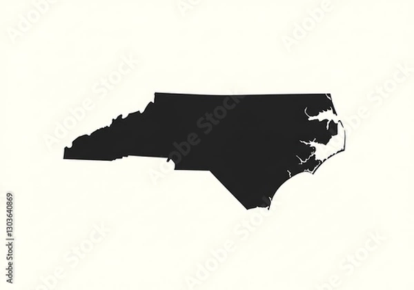 Fototapeta North Carolina Silhouette: A Stark, Minimalist State Map