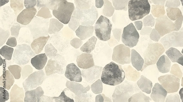 Fototapeta Abstract seamless pattern of organic rounded stones in various shades