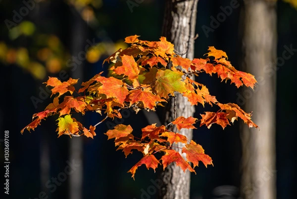 Obraz Colorful Wisconsin maple leaves in early October