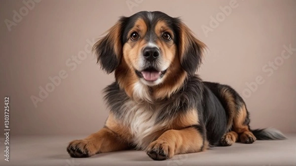 Fototapeta cute dog on an isolated background in a studio shot