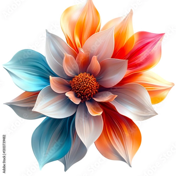 Fototapeta Abstract colorful flower petals swirling design art