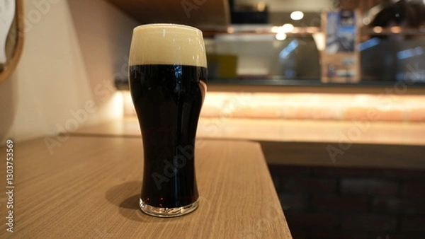 Obraz バルで頂く黒ビール