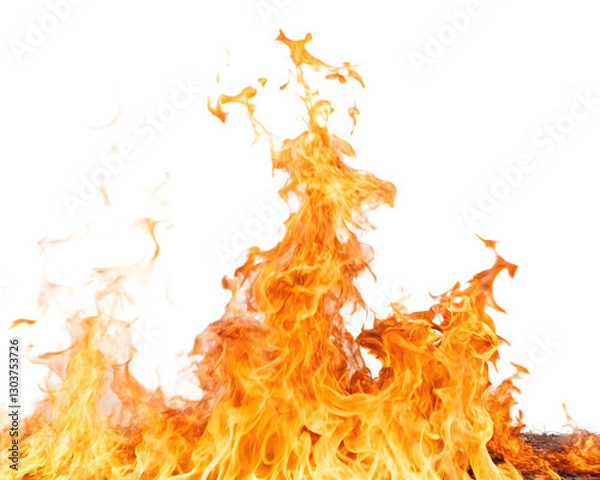 Fototapeta Fire flame on transparent background. Generated with AI