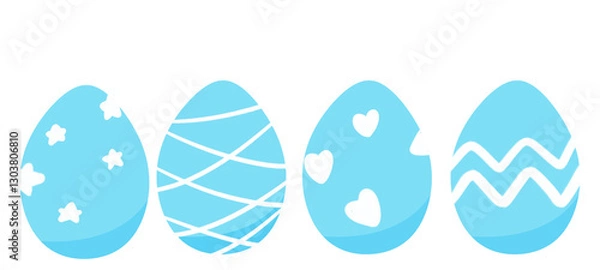 Fototapeta Easter eggs on transparency background, PNG,