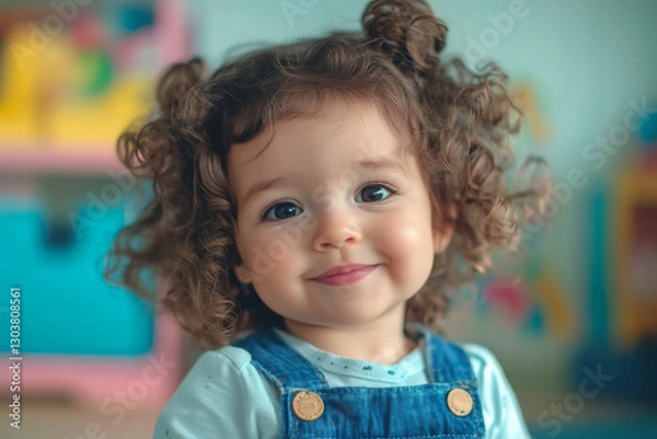 Fototapeta Photography of children portrait from Ecuador in a preschool or kindergarten class. 
