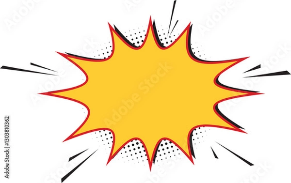Obraz Comic explosion effect. Comic yellow burst speech bubble. Cartoon effects explosion design element