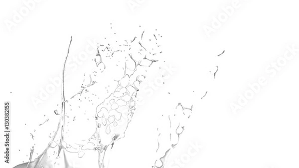 Fototapeta Isolated transparent splash of water splashing on a white backgr