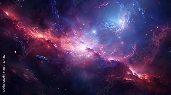 Fototapeta A glowing cosmic ocean of pure liquid stardust