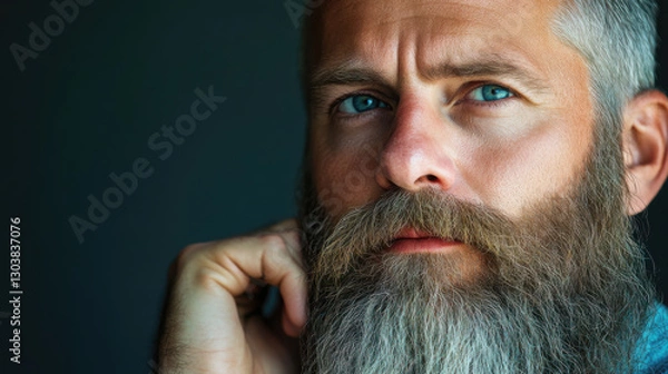 Fototapeta Professional Portrait of a Bearded Man with Visionary Thinking