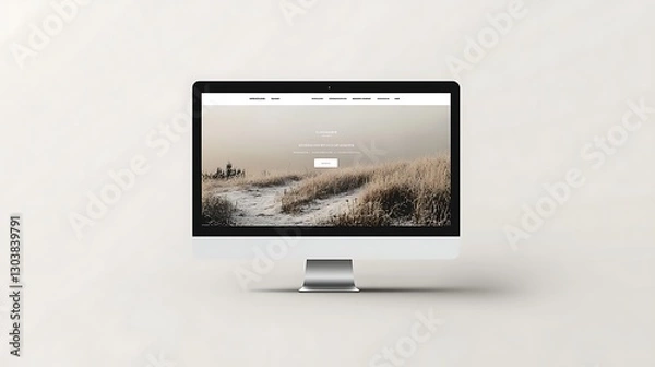 Fototapeta Elegant modern minimalist web design concept showcased on a desktop computer screen