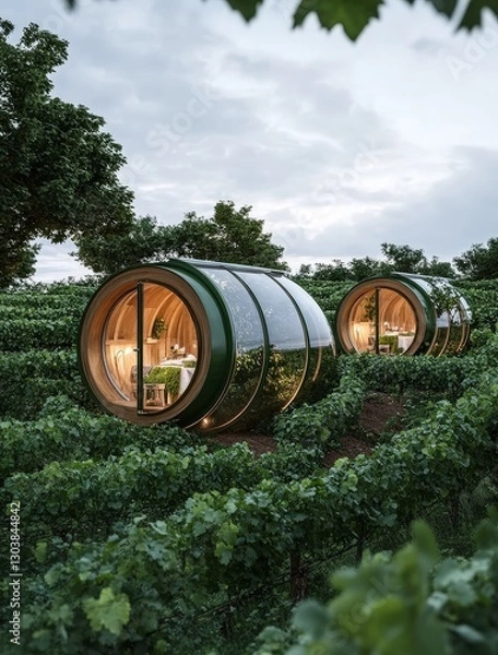 Obraz Vineyard Barrel Cabins