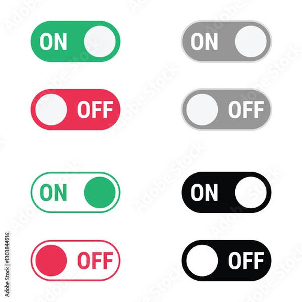 Obraz On off switch toggle button ui ux design