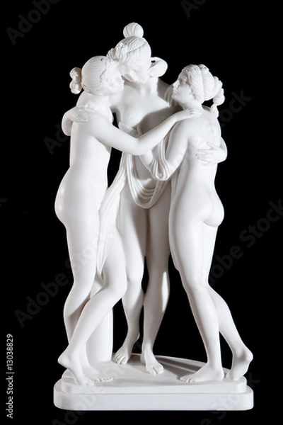 Obraz white marble statue "The Three Graces" by Antonio Canova