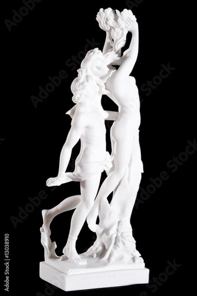 Obraz white marble statue Apollo and Daphne (Bernini) isolated
