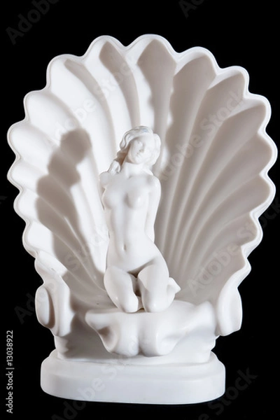 Obraz Classic white marble statuette of Aprodite isolated on black