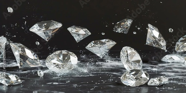 Fototapeta falling water drops