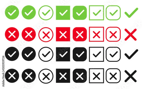 Fototapeta Dos and dont advice notice paper icon vector, pros and cons checklist concept, test exam results report good bad filed pass cross and check mars list. Checkbox checkmark square icon or confirm false t