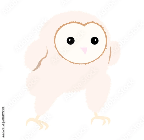 Obraz 地面を走るメンフクロウの赤ちゃんのベクターイラスト