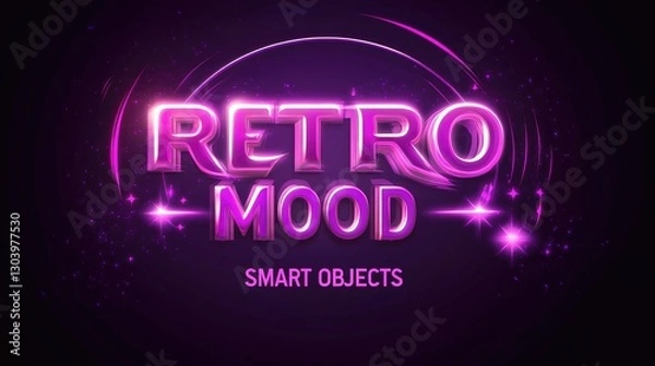 Obraz Retro Y2K Chrome Effect Mockup